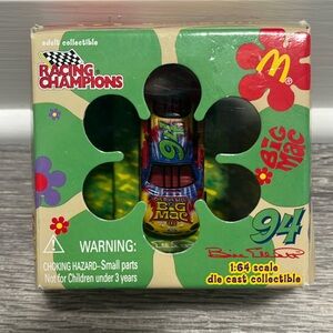 NWT McDonald’s VTG Bill Elliott Racing Champions 1:64 Diecast 94 Car Big Mac Box